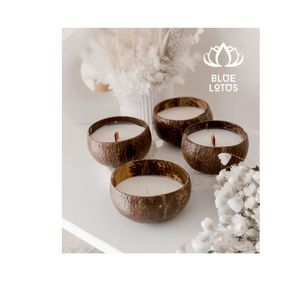 [VENTE CHAUDE] Porte-bougie en coquille de noix de coco GEM pour centre de table de salon, fait main, non toxique, biodégradable, Hanoi - Product Image 1