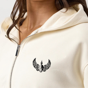 Neutral Crop Crew <b>Hoodie</b> Women Quarter Zip Pullover Long Sleeve Casual Streetwear Relaxed Fit <b>Lightweight</b> Fashion Everyday Wear - Product Image 5