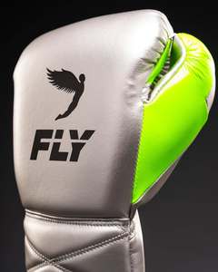 New Arrival High Quality <b>Silver</b> Neon Green Lace-Up Laced Boxing <b>Gloves</b> Sparring Training <b>Gloves</b> Genuine Leather Custom Logo - Product Image 5