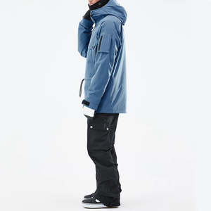 Veste d'hiver unisexe pour homme, bleu ciel, imperméable, à fermeture éclair, avec capuche, en polaire isolante, logo personnalisé, randonnée en plein air, ski - Product Image 5