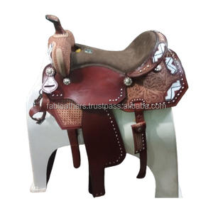 Diseño elegante Ligero Durable Equitación Estilo Vaquero Americano Cuero real Hecho a mano Placer Montar Sillín Barril Racing - Product Image 2