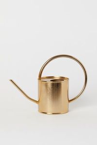 Vintage Gold Embssed Iron Watering Can Long Spout Powder Coated Durable <b>Gardening</b> Outdoor Indoor Use - Product Image 2