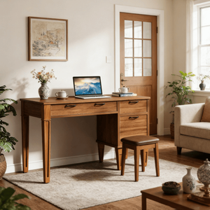 Tavolo per Laptop in Legno Massello per Ufficio o Soggiorno, Scrivania per Computer da Camera da Letto - Product Image 5