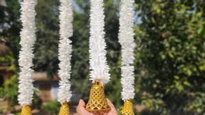 Guirlande de fleurs artificielles blanches réutilisables faites à la main, à suspendre, en plastique, pour la maison, le temple, la porte, le Ramadan, le mariage - Product Image 5