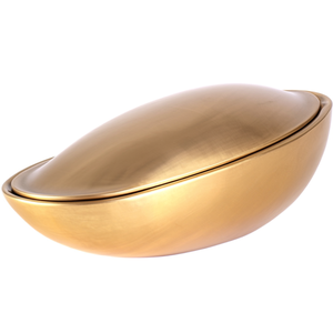 Hand Formed Brass Match Holder Seedboat-Handmade Metal <b>Fireplace</b> Accessory Modern Style Oval Shape Natural Honey Finish - Product Image 2