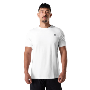 Camiseta Deportiva de Manga Corta para Hombre, Corte Ajustado, para Gimnasio y Entrenamiento, Algodón Elástico Suave, Venta al Por Mayor OEM - Product Image 1