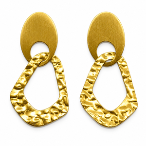 Pendientes de latón dorado martillado con diseño de candelabro, flecos en capas con forma de lágrima, joyería bohemia llamativa, moda al por mayor - Product Image 3
