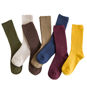 Jingwen Striped Knitted Solid Color Colorful Multi-color Cotton <b>Women</b> <b>Socks</b> Geometric pattern cycling <b>socks</b> Breathable spandex - Product Image 5