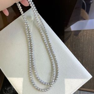 ผู้ผลิตขายส่งสร้อยคอทอง 925 มุกอะโกย่าน้ำจืด สีสี่ฤดู 3-5 มม. แสงสว่างมาก แสงสว่างดีเยี่ยม เหมาะสำหรับใส่กับเสื้อไหมพรม - Product Image 1