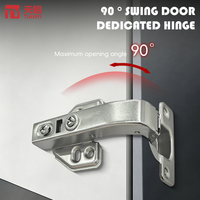 TIANYI 90 °   Charnière de porte battante à amortisseur hydraulique en acier laminé à froid, réglable en 3D, 35 mm, à fermeture douce pour porte en bois