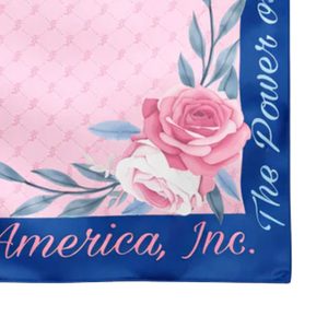 Jack and Jill The Power of Us Printed Scarf Pink Satin Square Scarf Stylish Elegant <b>Head</b> <b>Wrap</b> Fashion Accessory - Product Image 4