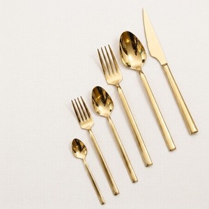 Ensemble de couverts modernes en or mat, vente en gros, acier inoxydable 18/0, couverts écologiques, vaisselle pour hôtel et restaurant, ensemble de couverts - Product Image 5