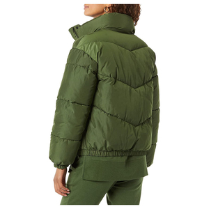 WOMENS SHORT <b>PUFFER</b> <b>JACKET</b> TRENDY <b>CROPPED</b> FIT QUILTED WINTER COAT WARM PADDED OUTERWEAR STREET FASHION OEM ODM WHOLESALE APPAREL - Product Image 2