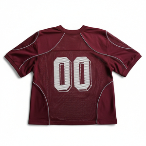 เสื้อเจอร์ซีย์ตาข่ายทรงบ็อกซี่สำหรับผู้ชาย เนื้อผ้าระบายอากาศได้ดี สไตล์สปอร์ตแวร์ลำลองแนวสตรีท เสื้อครอปตาข่ายทันสมัย - Product Image 5