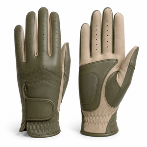 Guantes de equitación personalizados con texto, correa de tela brillante, malla y cuero PU, guantes ecuestres de Pakistán. - Product Image 6