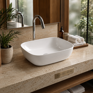 <b>Table</b> top Floor <b>Mounted</b> Bathroom Sink Rectangle 450x335x135mm Minimalist Design Smooth Surface - Product Image 6