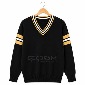 เสื้อคาร์ดิแกนถักแบบลำลองปักโลโก้ Cosh International  แบบติดกระดุม  น่ารักสไตล์เสื้อแจ็คเก็ตมีสายรัด - Product Image 3