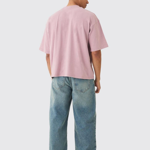 Camisetas de Hombre al por Mayor, Tallas Grandes, Estampadas, de Algodón Grueso, Personalizadas, Lisas, Color Rosa - Product Image 2