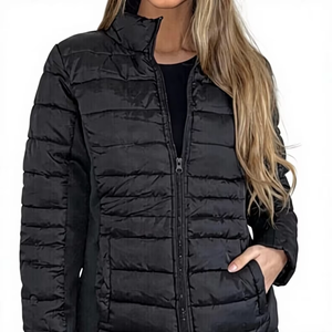 Mid Length Women Puffer Jacket With Front Zip And Stylish Urban Design Thick Winter Puffer Coat For Women - Product Image 1