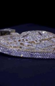 Collar con colgante de corazón con diamantes de moissanita incoloros en plata 925, hecho a mano, estilo hip hop, a precio de fabricante. - Product Image 3