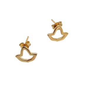 Pendientes Pequeños de Hoja de Hiedra Abierta en Oro Amarillo Vermeil de 14K para Mujer, Joyería Botánica Elegante y Minimalista, Pendientes Delicados de Moda - Product Image 1