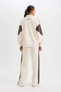 ONETEN APPARELS Conjunto Deportivo Color Block para Mujer, Sudadera de Forro Polar con Cierre de Cremallera, Pantalones Joggers, Manga Larga, Estilo Casual de Otoño - Product Image 2