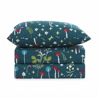 Parure de lit Enchanted et 2 taies d'oreiller, motif floral classique, 100% coton, 150 fils/cm², qualité A, toutes saisons
