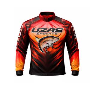 Camiseta de Pesca de Manga Larga para Hombre, UPF 50+, Antibacteriana, 100% Algodón, Secado Rápido, Ligera, con Estampado Personalizado por Sublimación - Product Image 2