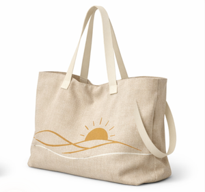 Sac de plage en toile grande taille avec motif coucher de soleil, sac à bandoulière pour le shopping, les voyages et la salle de sport - Product Image 2