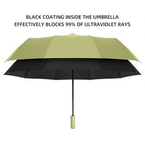 Parapluie de voyage automatique à ouverture rapide, 10 baleines, pliable en trois, 105 cm, protection UV, en pongee de haute qualité, personnalisable, vente en gros pour fournisseurs - Product Image 2