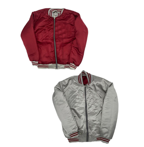 Wholesale Custom New Design Satin <b>Jacket</b> <b>Long</b> Sleeve Women's Satin Bomber <b>Jacket</b> with Quilt Lining Zipper Winter XL Size - Product Image 5