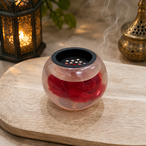 Quemador de Incienso de Resina de Cristal con Forma de Rosa, Regalo para Ramadán y Eid, Brillante, Estilo Árabe, Ecológico, Hecho a Mano, Anti-Olor, Decorativo - Product Image 1
