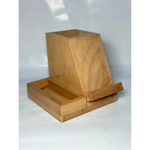 Table Organiser Pen Holder Mobile Holder Mango Wood Sturdy Durable Storage Organizer Table Decor Office Home Use - Product Image 4