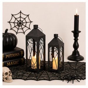 Modern Decorative Halloween <b>Lanterns</b> Indoor Outdoor Metal Hanging <b>Lanterns</b> for Spooky Home Party & Haunted House Decor - Product Image 2