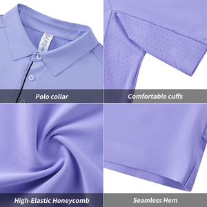 Polo de sport OEM pour l'entraînement en salle, grande taille, extensible en Spandex, avec logo personnalisé, pour le golf et le tennis, faible MOQ - Product Image 6