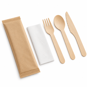 Ensemble de couverts en bois personnalisés, écologiques, jetables, fourchette, cuillère, couteau, OEM, ODM, vente en gros, fournisseur d'usine pour l'emballage alimentaire - Product Image 1