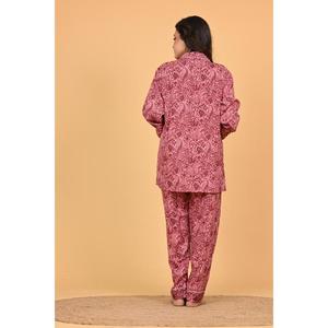 Ensemble de pyjama d'été pour femmes en poly crêpe imprimé, doux, respirant, décontracté, léger, confortable, élégant, idéal pour la détente - Product Image 5