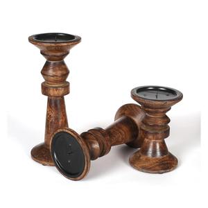 Portavelas de Madera de Mango Estilo Rústico, Decoración de Boda Personalizada de Fábrica, Decoración para el Hogar, para Chimenea - Product Image 5