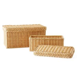 Caja de ratán natural para regalo, almacenamiento y exhibición, cesta con tapa de bajo costo, contenedor de alta calidad. - Product Image 3
