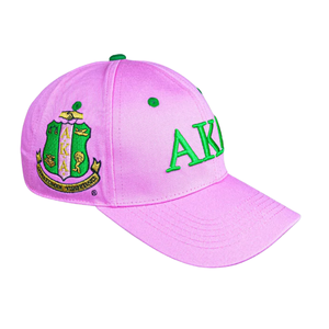 Gorra de Béisbol con Escudo Bordado en Rosa y Verde, Ajustable, de Sarga de Algodón, con Diseño de Letras Griegas, Gorra Deportiva Informal - Product Image 1