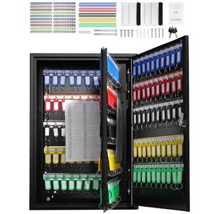Armadietto di sicurezza in acciaio per 200 chiavi con ripiani regolabili, etichette colorate per chiavi, organizer per chiavi, organizer da parete per chiavi, cassetta di sicurezza per chiavi - Product Image 1