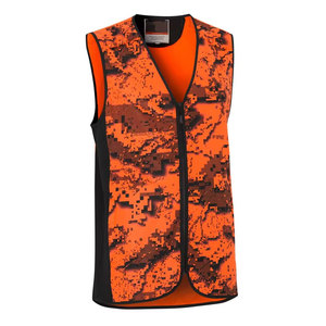 Gilet de chasse à capuche orange unisexe, séchage rapide, toile, vêtement d'hiver, fermeture éclair, couleur unie, réversible, coupe-vent, écologique - Product Image 1