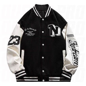 เสื้อแจ็คเก็ตวาร์ซิตี้ผู้ชายสไตล์วินเทจ เสื้อแจ็คเก็ตเบสบอลแบบ Letterman ติดกระดุม สีสันตัดกัน สไตล์บอมเบอร์ สตรีทแวร์ลำลอง สไตล์วิทยาลัย ย้อนยุค สปอร์ต - Product Image 4