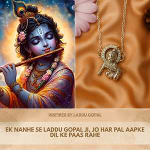Colgante de Plata Chapada en Rodio con Diamantes de la Marca Hallmark, con Diseño de Laddu Gopal - Product Image 4
