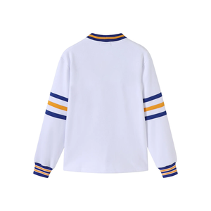 Cárdigan personalizado de forro polar blanco con cuello en V de Oakwood University para compradores mayoristas de ropa, para el abastecimiento de ropa personalizada para organizaciones. - Product Image 2