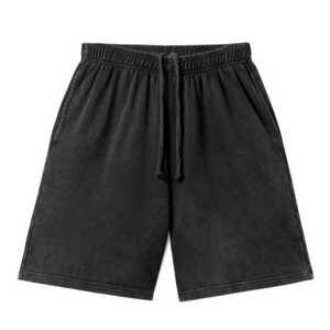 Shorts de survêtement IOTA SPORTS Sun Fade Black Acid Wash en molleton 100% coton, coupe classique, effet vintage, pour homme, avec logo - Product Image 1