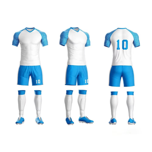 Ensemble de maillots de football pour hommes, rouge et blanc, sublimé, col en V, manches courtes, évacuation de l'humidité, coupe athlétique, toutes saisons, vêtements d'équipe pour adultes - Product Image 5