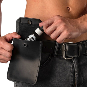 Étui de téléphone pour homme Dark Room, ajustement réglable, en fausse fourrure, dentelle sexy, accessoire de clubbing - Product Image 4