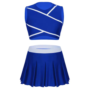 Ensemble de cheerleading sans manches en polyester avec logo personnalisé, respirant, de haute qualité, service OEM, uniforme de cheerleader pour adultes - Product Image 1