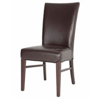 Chaise de salle à manger en bois massif avec siège en cuir Chaise Parsons Design Maison Cuisine Salon Chaise d'appoint Confortable Pieds en bois massif